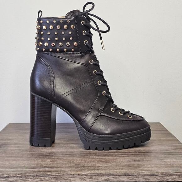 Michael Michael Kors Women's Yvonne Studded Leather Boot Size 9 Chocolate NWT - Picture 4 of 8